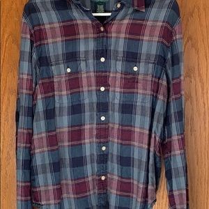 EUC Lauren Ralph Lauren Plaid Button Down Top, SzL